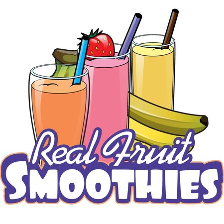 SIGNMISSION Safety Sign, 9 in Height, Vinyl, 6 in Length, Real Fruit Smoothies D-DC-8-Real Fruit Smoothies